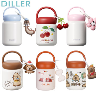 Diller Mini Chân Không Bình Giữ Nhiệt Miếng Dán 316 Thép Không Gỉ Uống Bình Nước Dễ Thương 200ml D9276