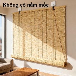  HE Rèm sậy rèm tre sậy tự nhiên có dây rút tiện lợi rèm đẹp và mát mẻ 