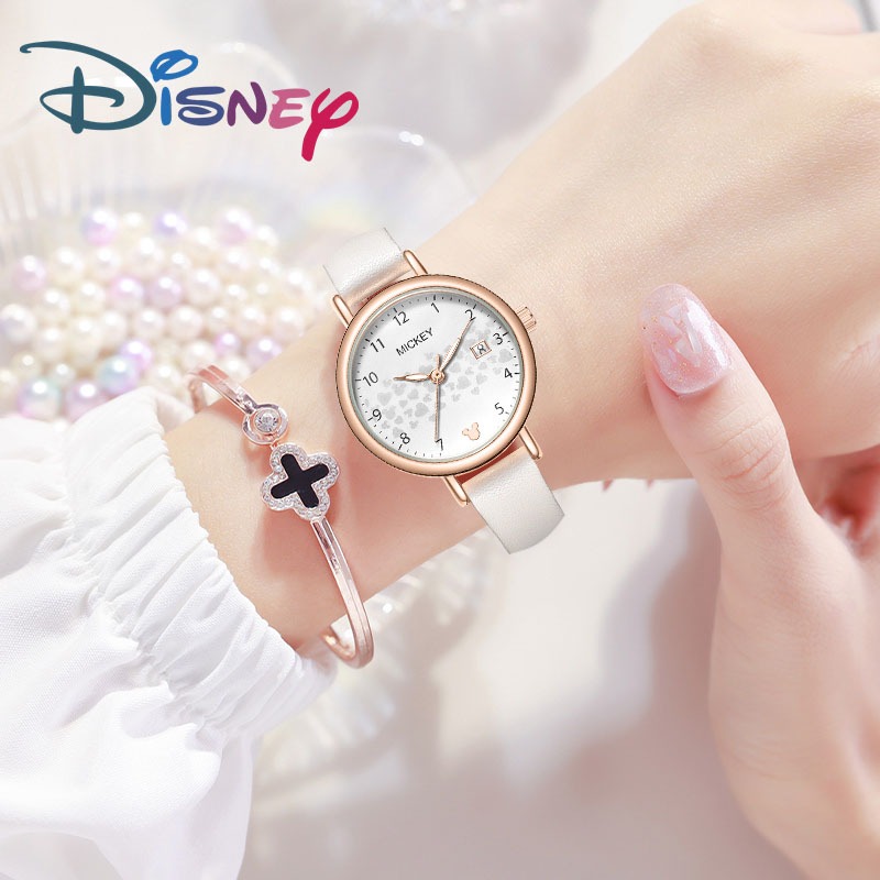 Disney Chính Hãng Chính Hãng mickey Series Macaron Màu Đồng Hồ Nữ Thời Trang Ánh Sáng Đơn Giản Sang Trọng Thanh Lịch Đồng Hồ Thạch Anh Chống Thấm Nước Dạ Quang MK1300
