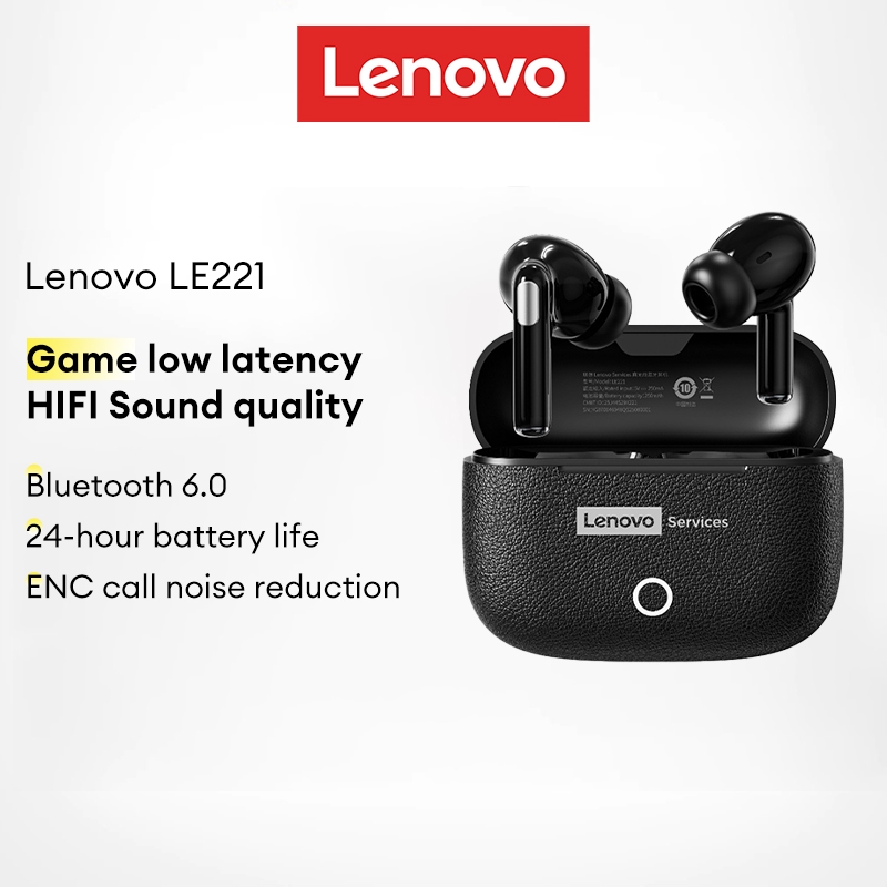 Tai nghe Bluetooth Lenovo LE221 HIFI Âm thanh vòm Giảm tiếng ồn Trò chơi có độ trễ thấp Bluetooth 6.0 | BigBuy360 - bigbuy360.vn