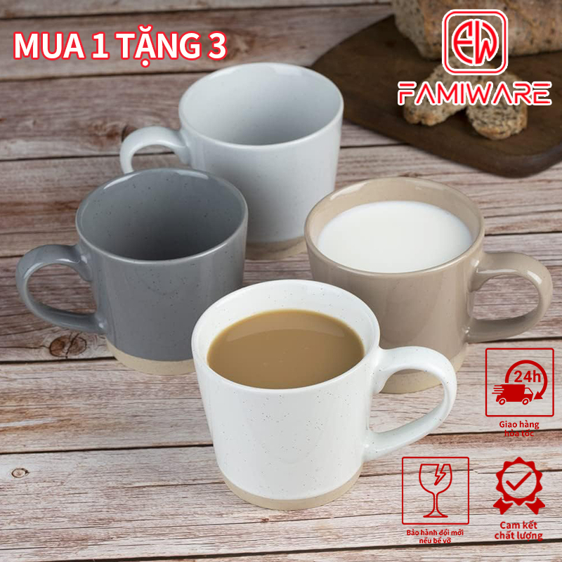 Bộ 4 Ly Tách Cà Phê Gốm Sứ Cao Cấp Thiết Kế Hình Nón Tối Giản, Men Chống Trầy Handmade Tinh Tế Dùng Cho Gia Đình​