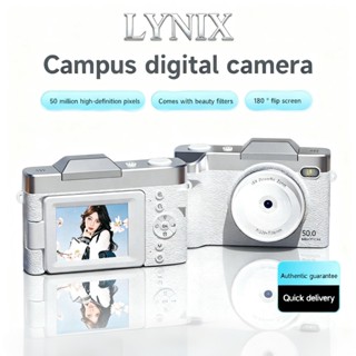 【 LYNIX Mới Ra mắt với thẻ SD miễn phí 】 Camera SLR kỹ thuật số tự động M27 4K Ultra HD, Zoom 16x, Flash tích hợp, WiFi, 180° Màn hình lật, Camera hành động, di động để sử dụng tại nhà