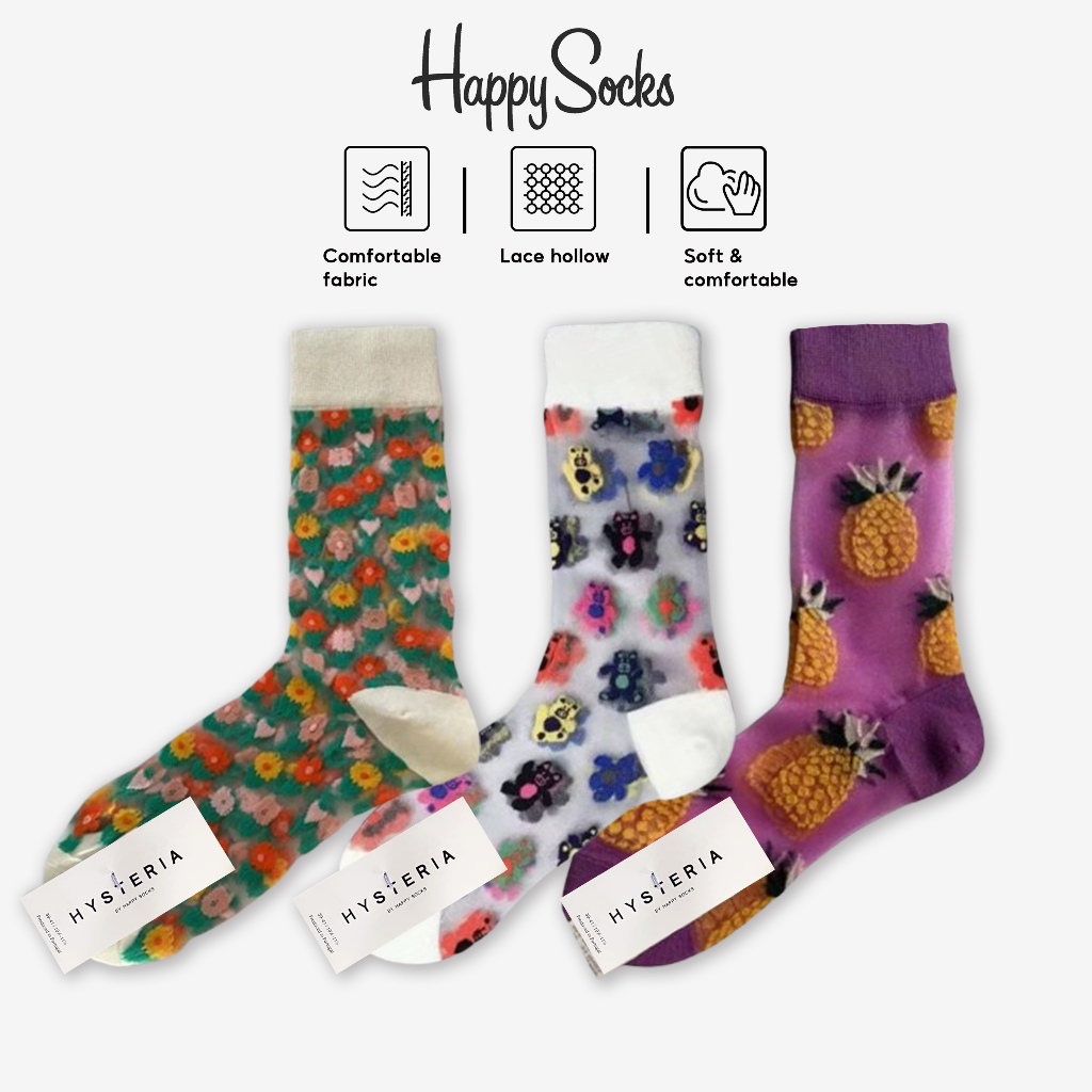 Happy Socks Tất Vớ Nữ Dễ Thương Lace Crew Socks
