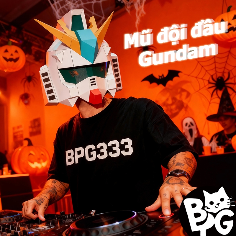 Mũ đội đầu Halloween Gundam-Robot Mũ đội đầu dự tiệc Mặt nạ hiệu suất-DIY 3D Tông Mũ đội đầu,Giáng s