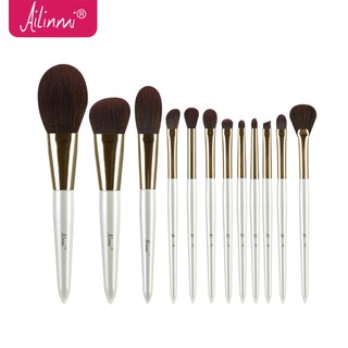  cọ trang điểm Ailinmi Bộ 12 cọ trang điểm tóc bằng sợi tinh tế đầy đủ lông mềm thích hợp cho mọi làn da 