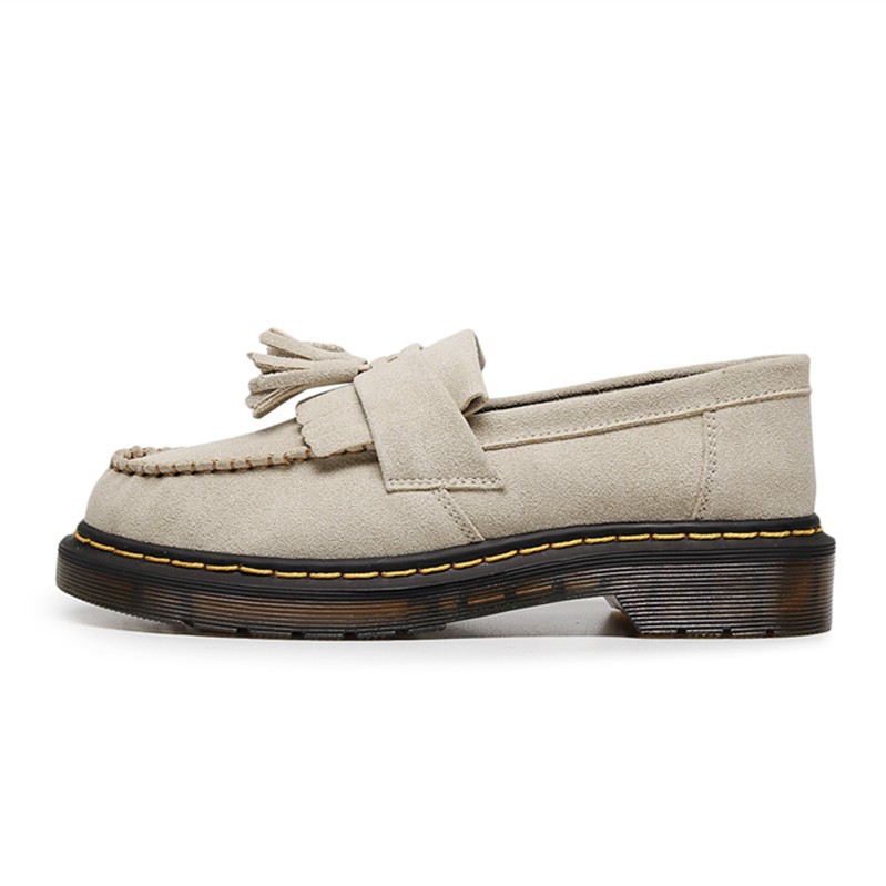 Dr.Martens Nam Loafers Da Lộn Nữ Unisex Slip On Tua Rua Da Loafers 35-46