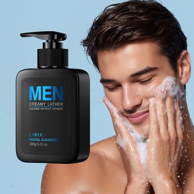 Sữa rửa mặt dưỡng ẩm cho nam LAIKOU Axit amin Kiểm soát dầu phục hồi sữa rửa mặt 180g