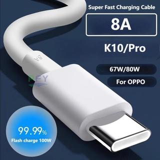  Cáp Dữ Liệu Sạc Nhanh 8A Type-C USB 100W Cho Oppo Realme X 5 6 X50 X3 X5 Pro X50 Dây Turbo Cáp Sạc Điện Thoại Android 