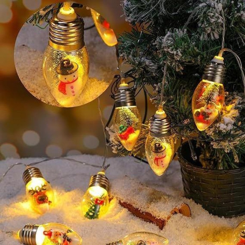 Hàng sẵn có led Bóng đèn Giáng sinh Bóng trang trí Dây đèn Retro Bóng đèn tạo kiểu ông già Noel Bông