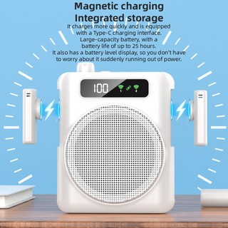 Bộ khuếch đại giọng nói Bluetooth với micrô ve áo Lavalier không dây từ tính cho lớp học / Yoga / hội nghị