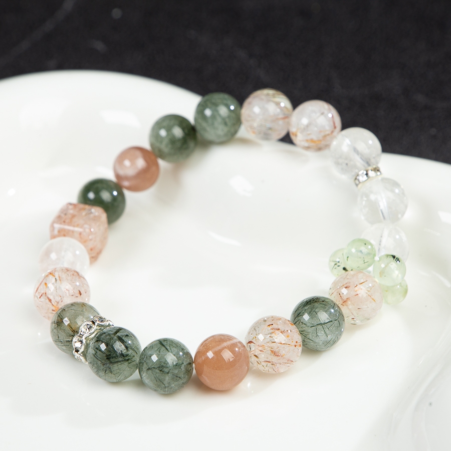 Phong Cách Mới TIMESWIND Pha Lê Xanh Tự Nhiên Đá Mặt Trăng Không Đều Đính Hạt Trang Sức Thời Trang N