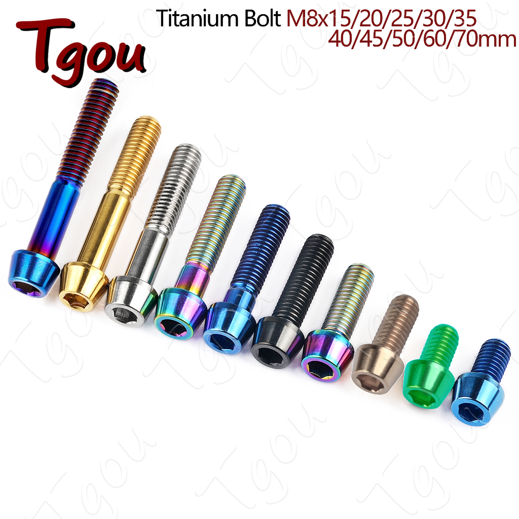 Bu Lông Lục Giác Bằng Titan M8x15 / 20 / 25 / 30 / 35 / 40 / 45 / 50mm Cho Xe Đạp / Xe Máy