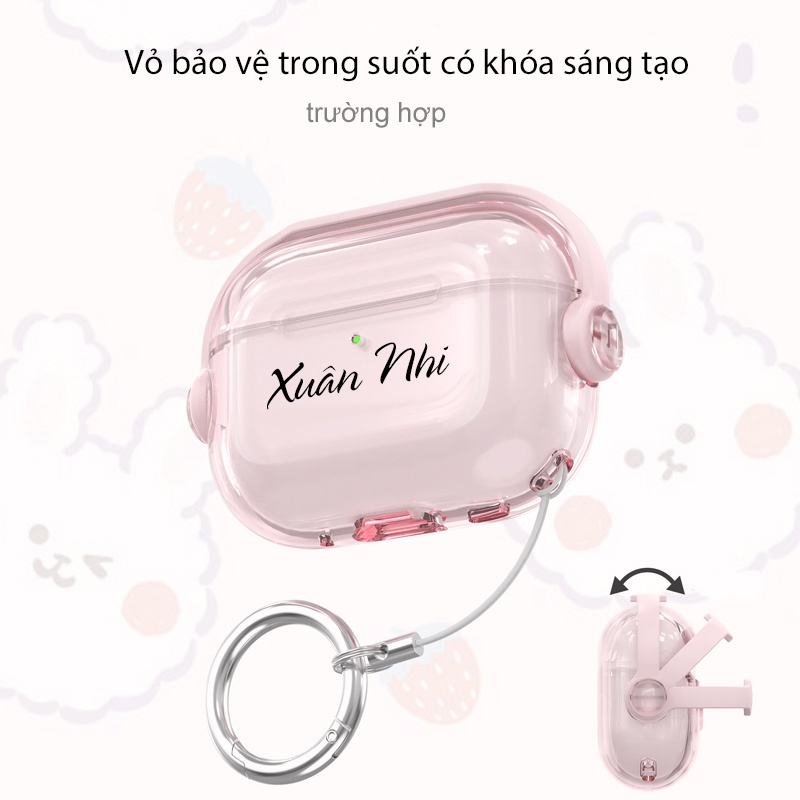 Sáng tạo mới tùy chỉnh tên vỏ bảo vệ trong suốt AirPods pro 3 vỏ airpod 4 airpod pro 2 vỏ bảo vệ chống rơi airpod 3 vỏ airpod 2
