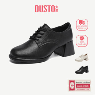  DUSTO giày oxford nữ giày nữ Giày Nữ Gót Cao Gót 5.5cm Gót Dày Mũi Nẹp DW25Q0007A 