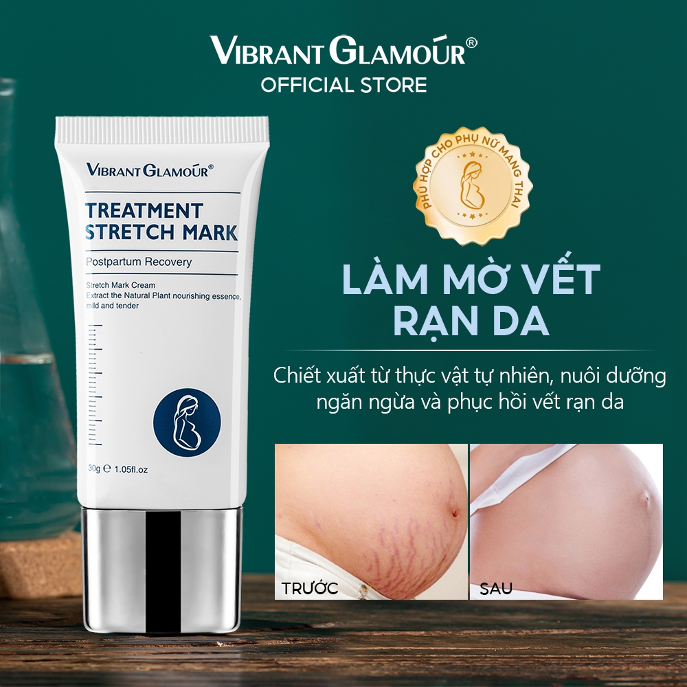 Kem giảm sẹo sau sinh VIBRANT GLAMOUR  Làm trắng da & Săn chắc & Mịn màng & Ngừa lão hóa 30g