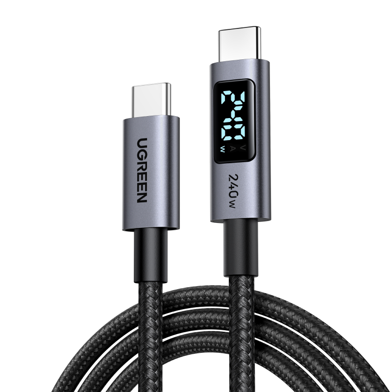 Cáp dữ liệu sạc UGREEN 240W USB 2.0 USB-C sang USB-C Cáp hiển thị kỹ thuật số bện bằng nhôm Tương thích với dòng iPhone 17 / 16 / 15 | BigBuy360 - bigbuy360.vn