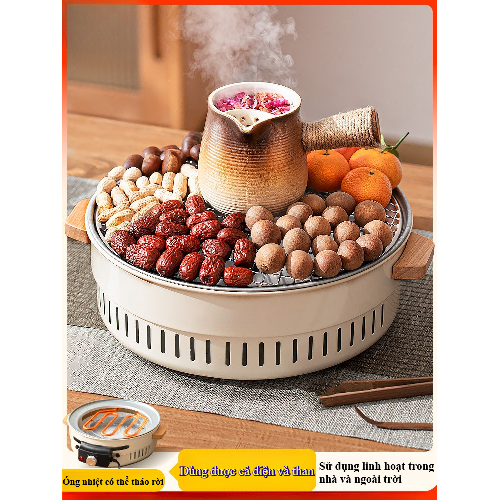 Bếp nướng than hoa không khói, lò nướng thịt cao cấp chất liệu thép chịu nhiệt có chân phụ nhỏ gọn, chắc chắn, an toàn