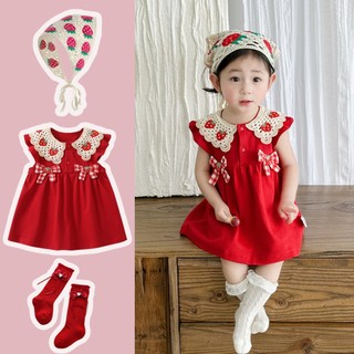  Bé Sơ Sinh Ba Mảnh Bộ Váy Bé Gái Dễ Thương Nơ Dâu Tây Body Bé Gái Thời Trang Đầm Công Chúa Trang Phục Cho Trẻ Em Bé Gái Quần Áo 