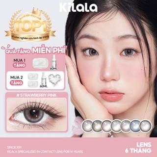 Kính áp tròng Kilala màu đen Strawberry Pink/Wind Yay Brown/ Wild Fruit Brown lens cận 6 tháng DIA 14.2mm có độ (0-7) 1 cặp