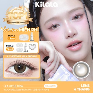 Kính áp tròng Kilala màu nâu Chestnut Milk Brown/Whiskey Brown lens cận 6 tháng DIA 14.2mm có độ (0-8) 1 cặp