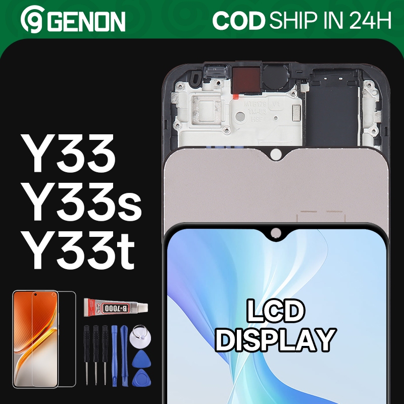 Genon IPS LCD cho Vivo Y33s / Y33t / Y33s Màn hình LCD Màn hình cảm ứng với các bộ phận thay thế khu