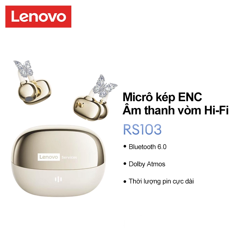 Tai nghe Bluetooth Lenovo RS103 IPX5 chống nước HIFI chất lượng âm thanh thể thao thoải mái độ trễ thấp | BigBuy360 - bigbuy360.vn