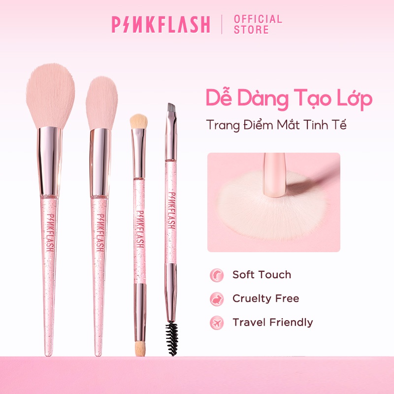 Cọ trang điểm PINKFLASH đánh phấn mắt đa năng chuyên nghiệp tiện lợi 30g