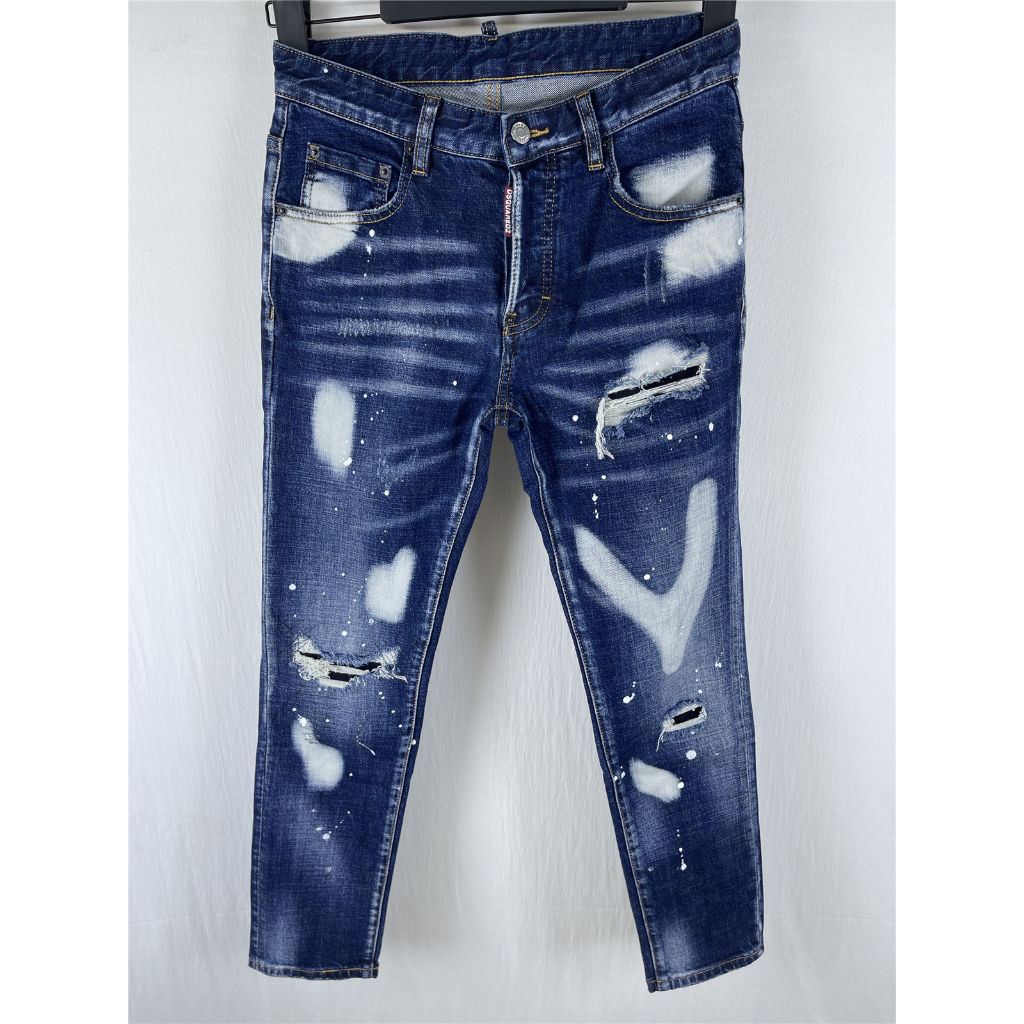 Quần jean nam DSQUARED2 slim-fit màu xanh đậm, phong cách mới thu đông, thời trang và thoải mái.