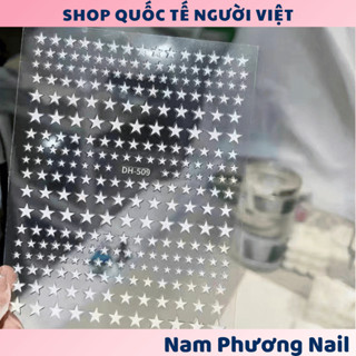  Sticker 3D SIZE NHÍ MIX NHIỀU SIZE  hình ngôi sao trắng đen bạc miếng dán móng tay xinh xắn 🌸 Nam Phương Nail 🌸 