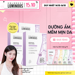 [Dưỡng Ẩm, Mềm Mịn Da] Combo 3 Hộp Mặt Nạ Giấy COLORKEY LUMINOUS Vitamin B5 Giúp Cấp Ẩm, Hỗ Trợ Phục Hồi Làn Da 25ml/miếng