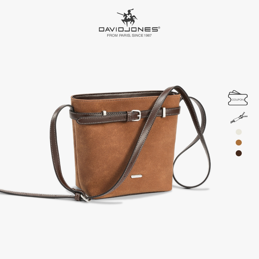 David Jones Paris Mini Adventure 2025 / 2026 Thu Đông Nữ Da Lộn Giả Đeo Vai