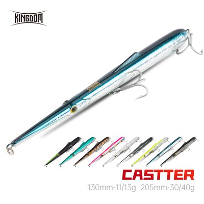 Kingdom CASTTER Mồi câu cá 130mm 11g/13g 205mm 30g/40g chìm & nổi, bút chì ABS, wobbler cứng, đúc dài
