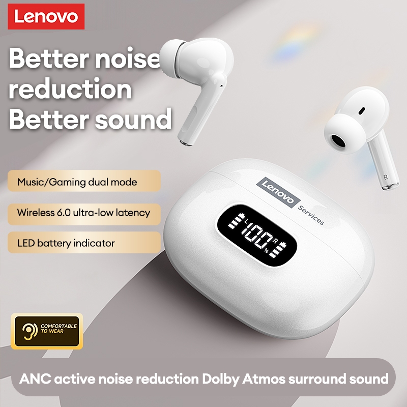 Lenovo LE207 ANC Khử tiếng ồn chủ động Bluetooth 6.0 LED Màn hình thông minh Chế độ kép Độ trễ thấp Tuổi thọ pin dài Tai nghe Bluetooth trong tai | BigBuy360 - bigbuy360.vn