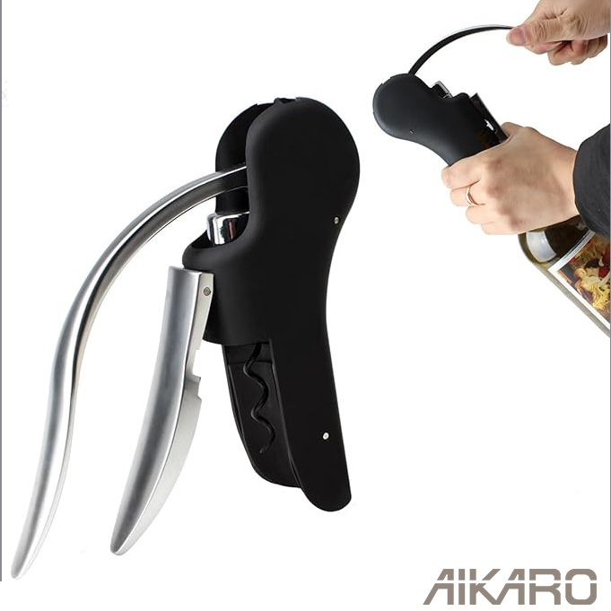 Hướng dẫn sử dụng Dụng cụ mở rượu vang Nhỏ gọn dọc Corkscrew Dụng cụ mở chai bằng thép không gỉ hạng