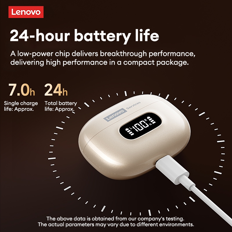 Lenovo LE207 ANC Khử tiếng ồn chủ động Bluetooth 6.0 LED Màn hình thông minh Chế độ kép Độ trễ thấp Tuổi thọ pin dài Tai nghe Bluetooth trong tai | BigBuy360 - bigbuy360.vn