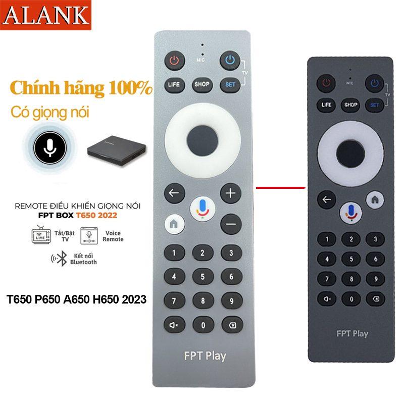  ALANK chính hãng Điều khiển giọng nói đầu thu FPT Play box tivi remote 650 với chức năng học tập2022 