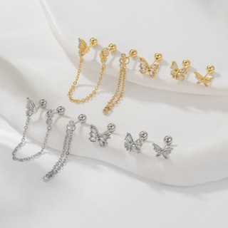  1 chiếc khuyên tai xích bướm bằng thép titan G23 không gây dị ứng 