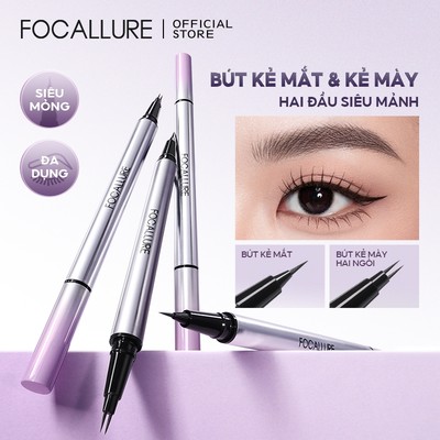 Bút kẻ mắt & bút kẻ mắt FOCALLURE TwinTip Slim 0,01mm Bút kẻ sọc 2 trong 1 đa năng chống nước siêu mịn