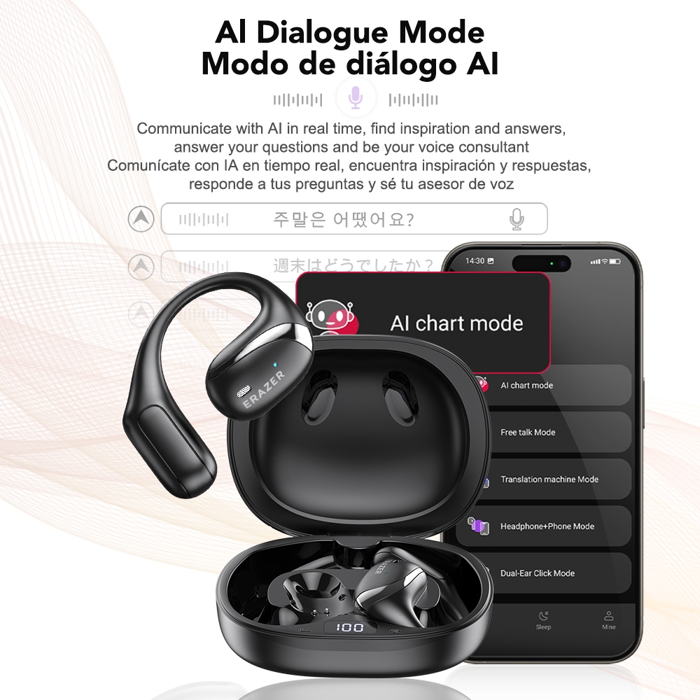 Lenovo ERAZER X9 Open Ear OWS Tai nghe không dây Tai nghe Bluetooth 5.4 Tai nghe Lenovo âm thanh nổi 3D Giảm tiếng ồn Hifi Music IPX4 Tai nghe thể thao chống nước tai nghe bluetooth tai nghe móc vành tai tai nghe thể thao | BigBuy360 - bigbuy360.vn