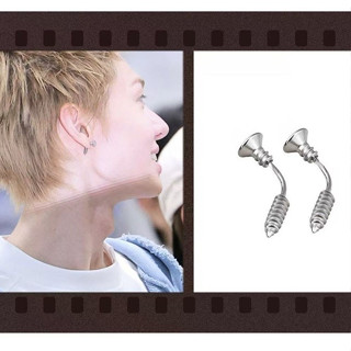 Hoa tai đinh cùng kiểu dáng Martin thành viên cortis bông tai kim cong vít bạc punk