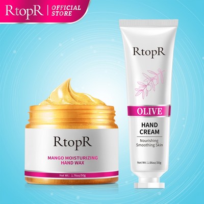 RtopR Combo dưỡng ẩm xoài：Sáp làm trắng da tay 50g + Kem làm săn chắc cổ 40g