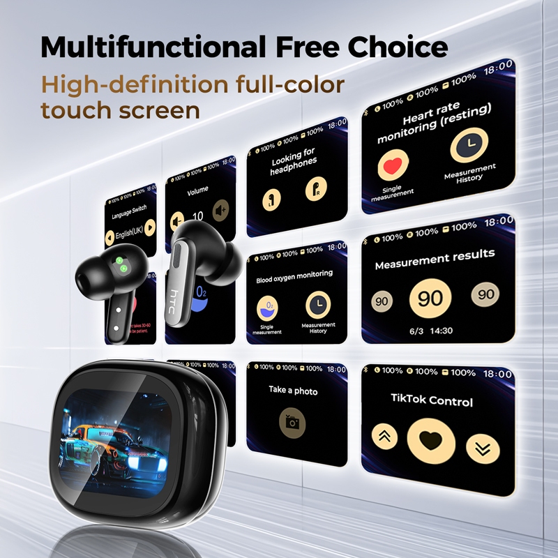 HTC NE46 Tai nghe không dây Tai nghe Bluetooth 6.0 có màn hình cảm ứng LED Tai nghe doanh nghiệp có Mic chống nước IPX5 Có chức năng phát hiện nhịp tim | BigBuy360 - bigbuy360.vn