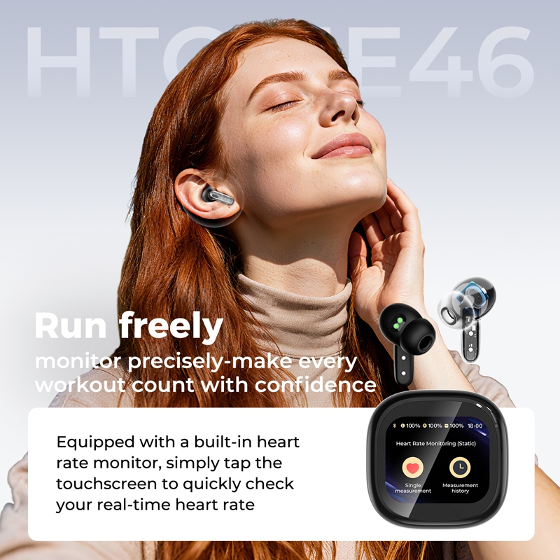 HTC NE46 Tai nghe không dây Tai nghe Bluetooth 6.0 có màn hình cảm ứng LED Tai nghe doanh nghiệp có Mic chống nước IPX5 Có chức năng phát hiện nhịp tim | BigBuy360 - bigbuy360.vn