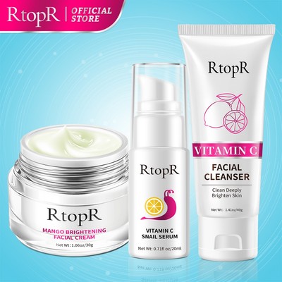 Bộ dưỡng da Rtopr gồm sữa rửa mặt kiểm soát bã nhờn 40g + serum VC làm trắng 20ml + kem dưỡng ẩm xoài chống nếp nhăn 30g