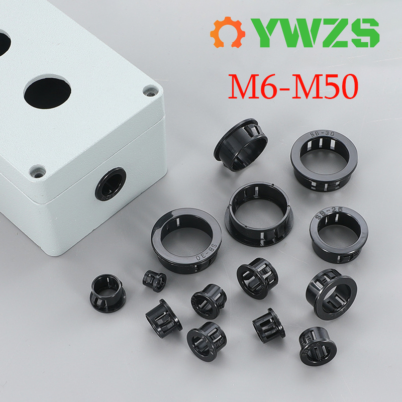 Bộ vòng đệm cao su & ống lót bằng nhựa PVC M6-M50 - Nút cắm lỗ Nylon Grommet, Vòng đệm máy giặt để b
