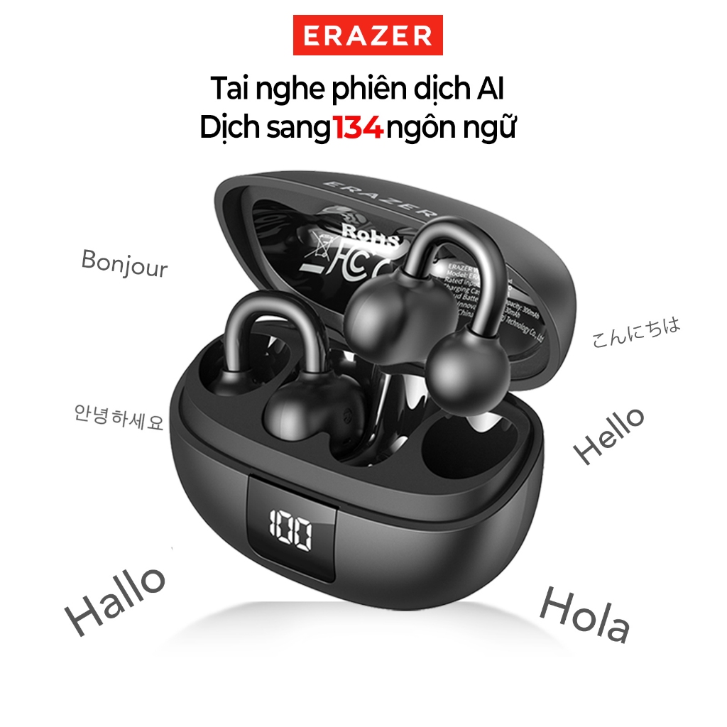 Lenovo ERAZER XT67 PRO Tai Nghe Phiên Dịch AI Bluetooth 5.4 Dịch được 134 ngôn ngữ, có màn hình LED thông minh và khả năng chống nước IPX4. Tai nghe không dây HiFi này tương thích với iOS, Android và PC. | BigBuy360 - bigbuy360.vn