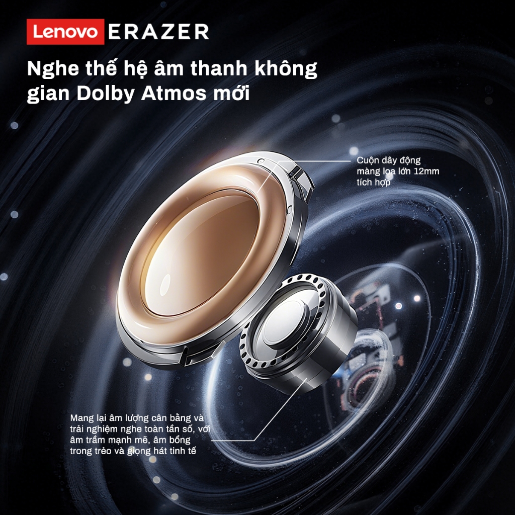 Lenovo ERAZER XT67 PRO Tai Nghe Phiên Dịch AI Bluetooth 5.4 Dịch được 134 ngôn ngữ, có màn hình LED thông minh và khả năng chống nước IPX4. Tai nghe không dây HiFi này tương thích với iOS, Android và PC. | BigBuy360 - bigbuy360.vn