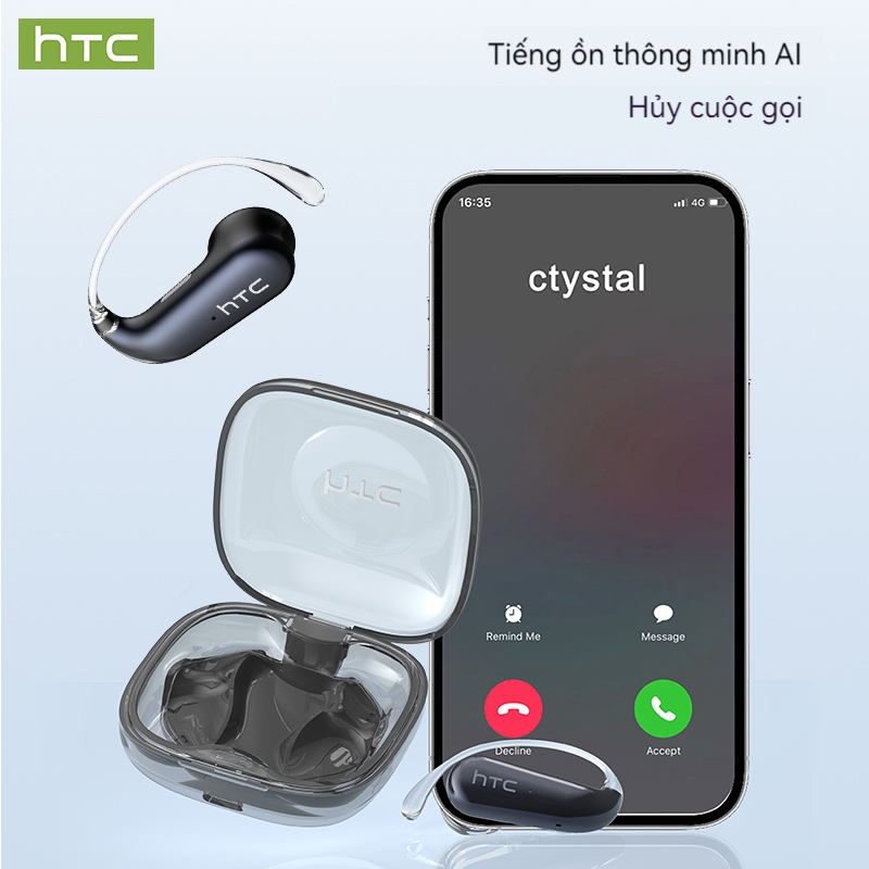 Bảo hành một năm HTC NE38 AI Dịch thuật thời gian thực Tai nghe BluetoothTWS Bluetooth 6.0 Chất lượng âm thanh HiFi IPX5 Tai nghe không dây chống nước | BigBuy360 - bigbuy360.vn
