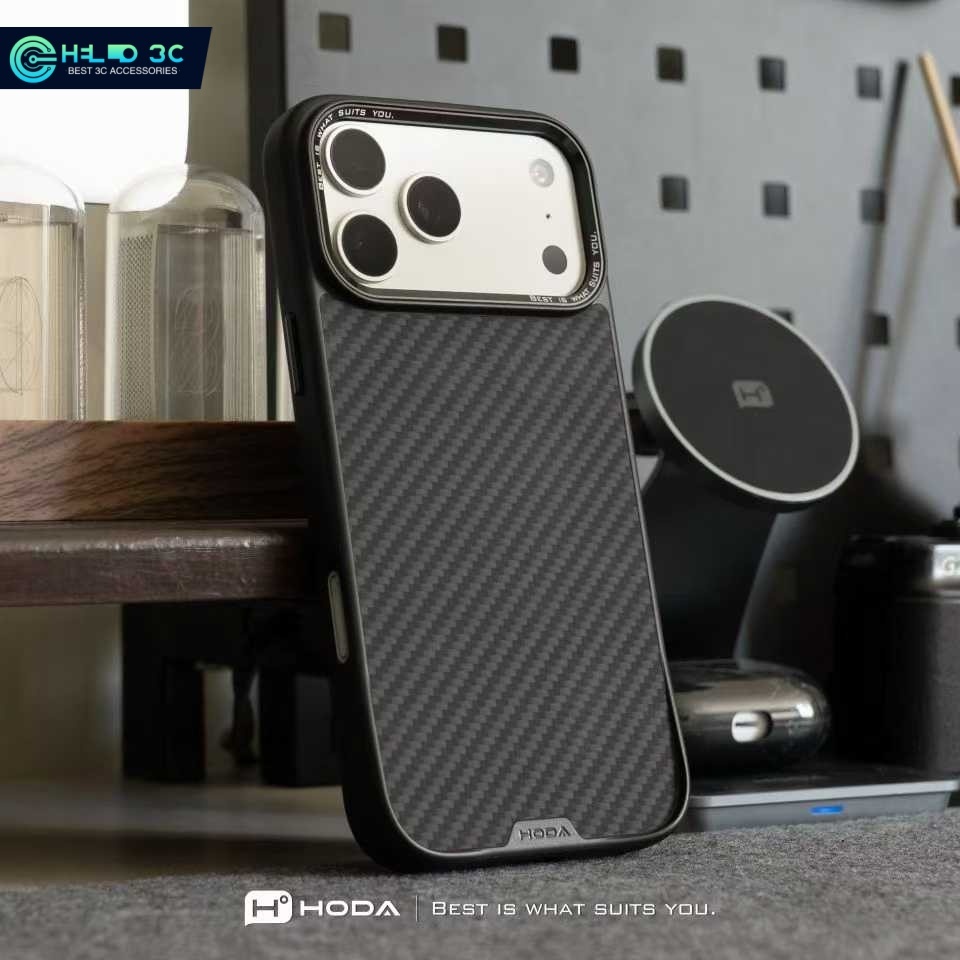 Ốp lưng từ tính Hoda Sợi Kevlar cho iphone 17/16 cho ốp lưng iphone 17 pro max Chống rơi cấp quân sự