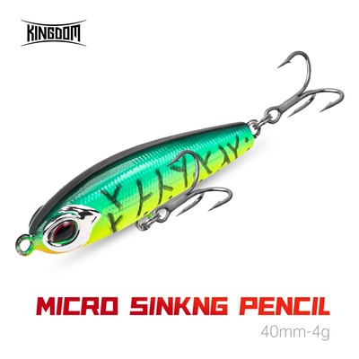 Kingdom Mồi Câu Cá 40mm 4g Chìm ABS Mồi Cứng Chìm Chậm Nhựa Mồi Nhân Tạo Chất Lượng Cao Wobblers Câu Cá Tất Cả Các Lớp Nước Cho Bass Empurau Pomfret